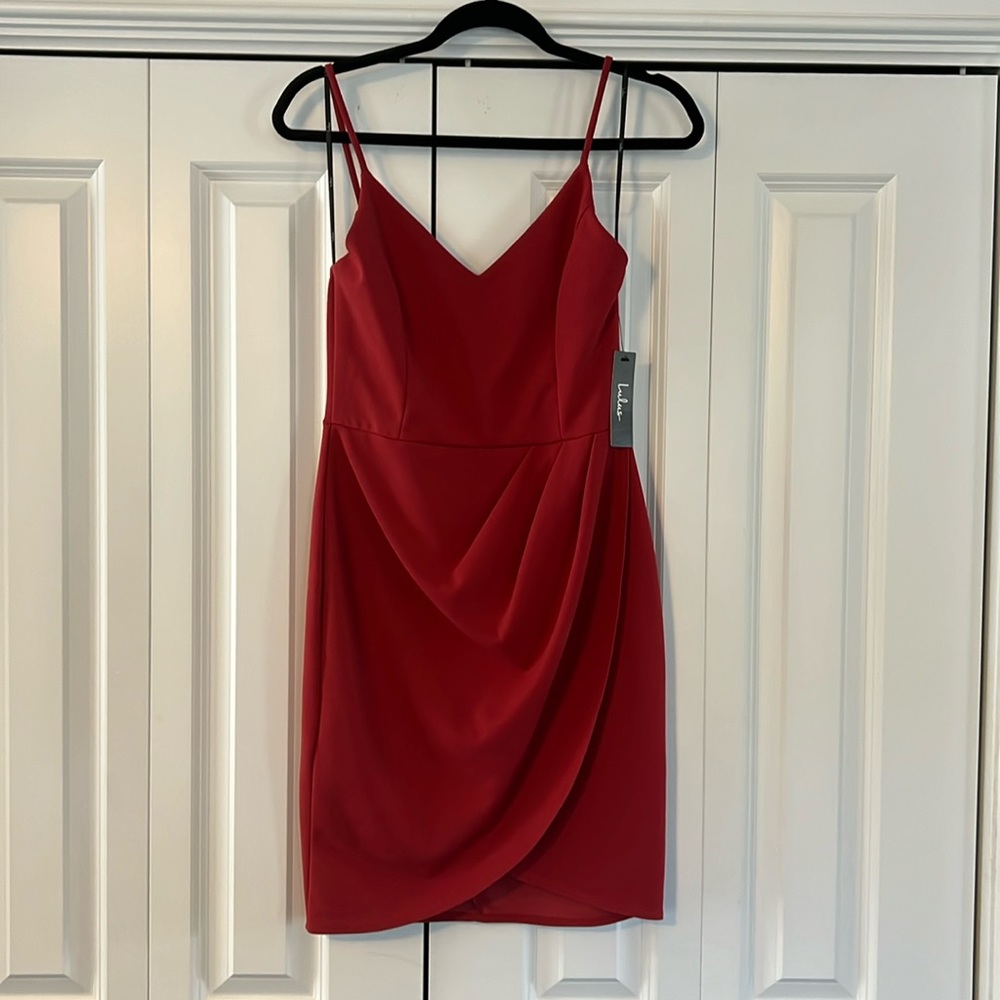 Lulus Red asymmetrical body con